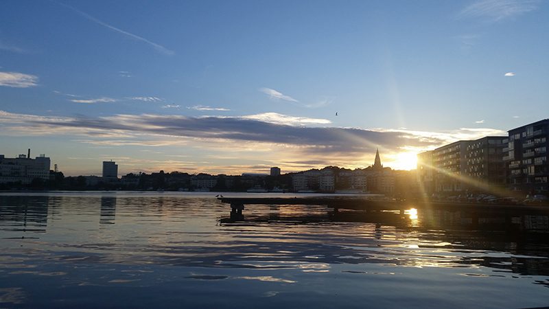 Sztokholm o zachodzie słońca